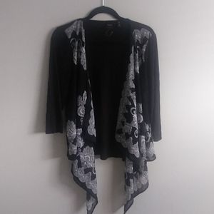 Black cardigan with lace design